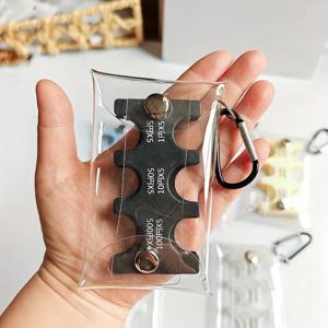 다채로운 휴대용 동전 클립 정리함 소형 지갑 분실 방지 클립 일본 화폐 분류 여행용 투명 카드 케이스