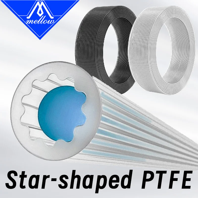 부드러운 별 모양 일본 재료 PTFE 튜브 4mm OD 테플론트 울트라 스무스 플로우 DIY 3D 프린터 (밤부랩 AMS, 크리에이티용)