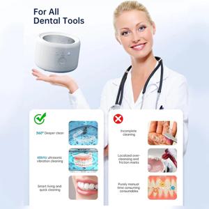 USB 충전식 50KHZ 초음파 치아 교정기 세척기 다기능 투명 교정기 틀니 세척기 구강 관리용