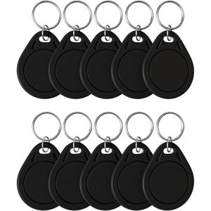 RFID 13.56mHz 미페어 1K 칩 블랙 토큰 키링 13.56mHz 출입 통제, 캐비닛 잠금 및 주차장 태그 카드용