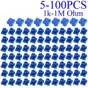 5-100개 3386P-1-103 1k 2k 5k 10k 20k 0.5W, 1/2W PC 핀 스루홀 트리머 포텐셔미터 세르메트 1회전 상단 조정