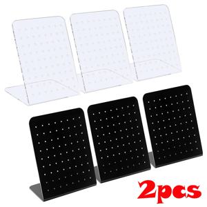 2pcs 48/72 구멍 휴대용 귀걸이 귀 스터드 홀더 플라스틱 쥬얼리 디스플레이 홀더 귀걸이 쇼케이스 주최자 스탠드 스토리지 랙