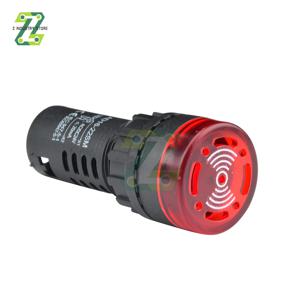 AD16-22SM 22mm 패널 직경 AC 12V 24V 110V 220V 플래시 신호 빛 빨간색 LED 활성 버저 경고음 경보 표시기 녹색 노란색
