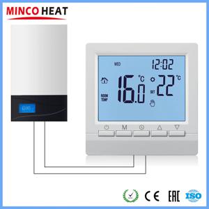 MINCO HEAT 프로그래밍 가능한 가스 보일러 가열 온도 조절기 핸드 컨트롤러 AA 배터리 온도 조절기(키드 잠금 장치 포함)