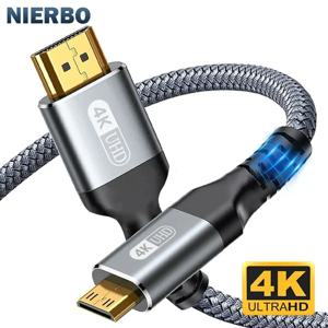 NIERBO HDTV 태블릿 카메라용 미니 HDMI to HDMI 케이블, 고속 편조 HDMI 호환 케이블, 양방향 2.0 코드, HD 4K 60Hz