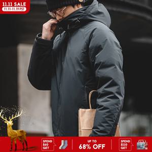마덴 캐주얼 90% 화이트 덕 다운 후드 재킷 아웃도어 방풍 따뜻한 패딩 재킷 두꺼운 겨울 코트 남성용 겨울