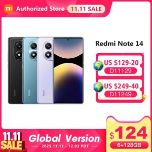 Xiaomi Redmi Note 14 글로벌 버전 MediaTek Helio G99-Ultra 108MP AI 카메라 6.67