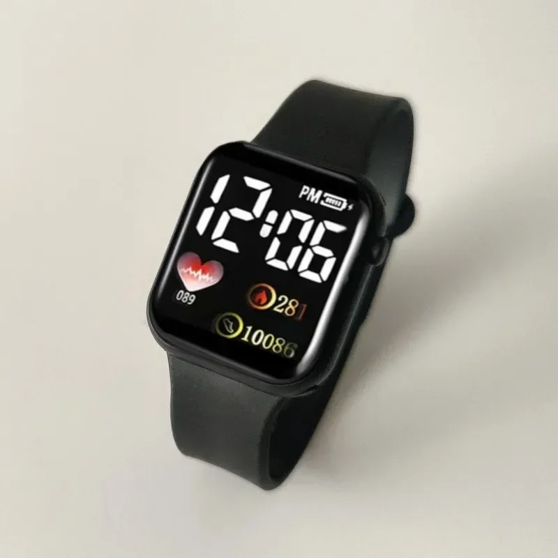 레인보우 스퀘어 방수 LED 전자 시계, 디지털 야외 스포츠 학생 시계, Relogio Feminino, 2024 신제품