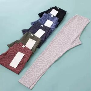 레오파드 프린트 요가 레깅스 정렬 고층 바지 꽉 끼는 레깅스 스포츠 바지 여성용 피트니스 의류