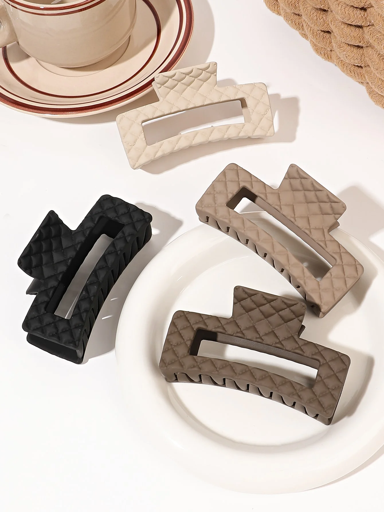 여성 및 소녀용 3/4/5개입 대형 헤어 집게핀, 두껍고 얇은 모발용 강력 헤어 클립, 미끄럼 방지 헤어 집게핀, 웜 컬러