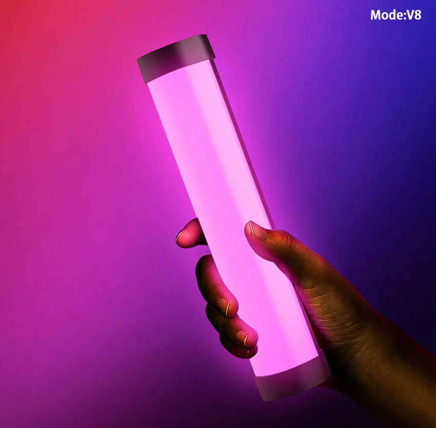 LUXCEO V8 휴대용 ​​RGB 비디오 라이트 게이머 램프 2000mAh 사진 비디오 촬영 셀카 조명 Vlog/YouTube 용 필인 조명