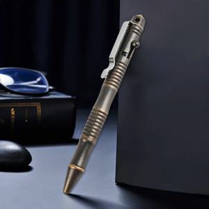 다기능 황동 전술 펜 볼트 스위치 자기 방어 볼펜 자동차 창 차단기 긴급 생존 용품