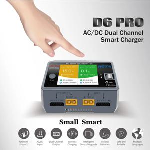 새로운 HOTA D6 Pro 그레이 AC 200w DC 2x325w /15a 채널 Rc 드론 예비 부품 용 스마트 배터리 충전기 방전기 Lipo 충전기