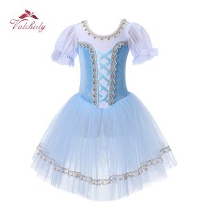 여아용 골든 벨벳 발레 투투 원피스, 퍼프 소매, 긴 스커트, 댄스 공연 코스튬, 전문 아동복, 2025 신상