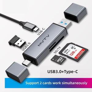 카드 판독기 USB3.0 및 USB C-SD MicroSD TF Thunderbolt 3 for PC 노트북 액세서리 스마트 메모리 카드 판독기 SD 카드 어댑터
