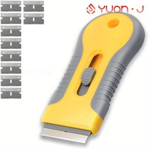 1/2 세트 접착제 제거 블레이드 (10 블레이드 포함) 텔레스코픽 조정 칼 라벨 스티커 제거 용 청소 스크레이퍼 도구 하드웨어