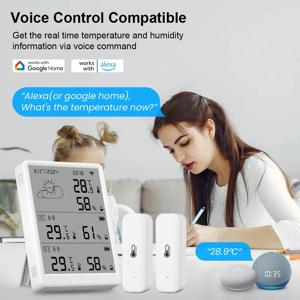 기상 관측소 RF433 무선 실내 온도계 디지털 WIFI 온도 습도계 다중 실외 센서 스마트 라이프