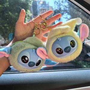 디즈니 스티치 잠자리에 들기 전에 먹어라 시리즈 비닐 플러시 가방 장식 펜던트 키체인 귀여운 인형 블라인드 박스 장난감 어른 아이 선물