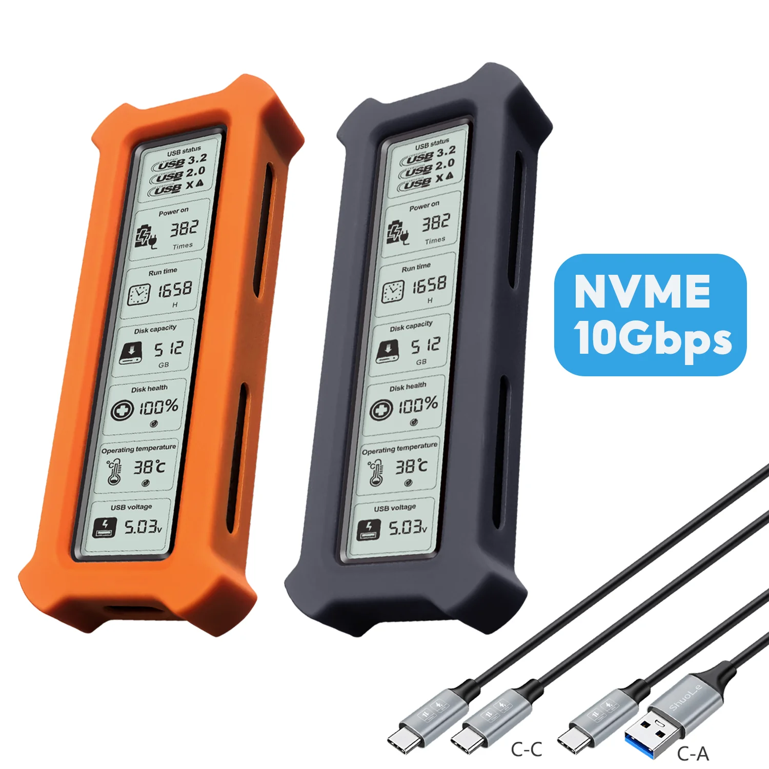 M.2 NVMe SSD 인클로저 비주얼 스마트 SSD 케이스 USB 3.2 Gen 2 10Gbps NVMe PCI-E