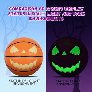 할로윈 선물 야광 농구공 잭오랜턴 야간 발광 사이즈 7 발광 호박공 내구성 미끄럼 방지
