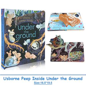 어린이를 위한 Usborne Peep Inside Under The Ground 그림책 아기 3D 플랩 부모-자녀 상호작용 교육용 영어 도서