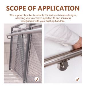 계단 난간용 스테인리스 핸드레일 브래킷 2개, 핸드레일 브래킷 지지대, 장착 하드웨어, 난간 브래킷 고정 부품