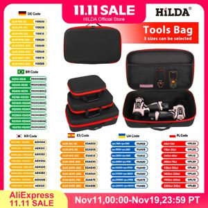 HILDA 대용량 도구 가방 빨간색 가장자리 도구로 사용 가능한 3 가지 크기 방수 도구 가방 전기 하드웨어 도구 가방