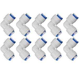 1/4인치 튜브 - 1/4인치 튜브 푸시핏 엘보우 RO 워터 시스템용 빠른 연결 10개 세트