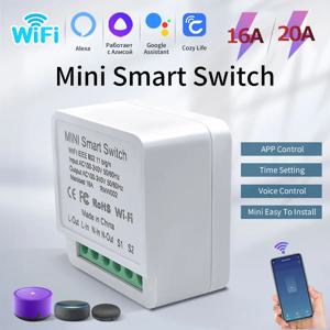 16A/20A WiFi 미니 스마트 스위치 모듈 양방향 제어 아늑한 생활 APP 원격 제어 Alexa Google 홈 자동화 음성 제어