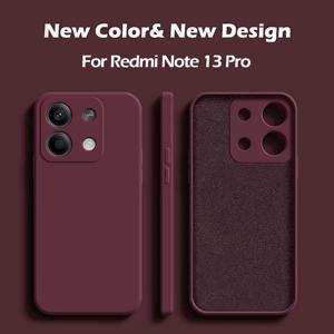 Redmi Note 13 케이스 사각 액체 실리콘 소프트 펀다 TPU 커버, 샤오미 Redmi Note 13 Note13 Pro Plus Note13 Pro 5G 휴대폰 케이스 폰케이스