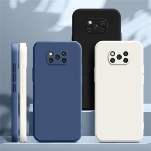 Xiaomi POCO X3 Pro NFC X3Pro X3NFC 충격 방지 소프트 커버 코크용 새 사각형 액체 실리콘 케이스