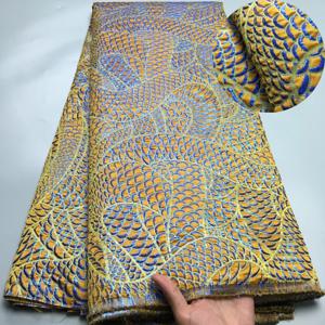 프랑스 브로케이드 다마스크 레이스 원단, 5 야드 자카드, 아프리카 레이스 원단, 우아한 파티 원피스, A3914, 2024 하이 퀄리티, 신제품