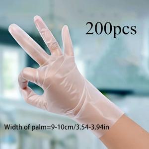 프리미엄 TPE 일회용 장갑, 두껍고 투명한 식품 등급, 주방 청소, 베이킹 및 미용실, 방수, 라텍스 프리
