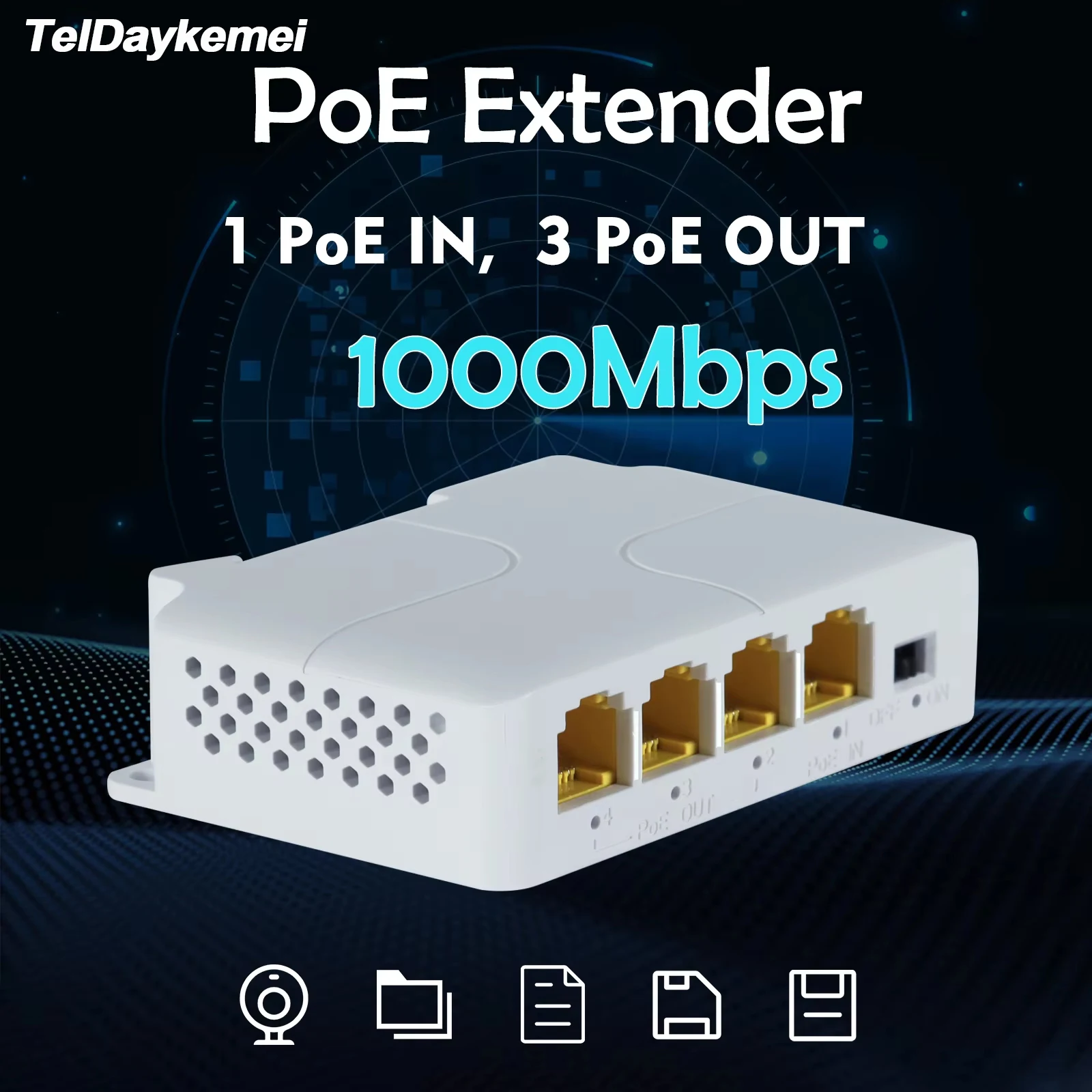 100/1000M POE 익스텐더 4 포트 기가비트 네트워크 스위치 리피터 IEEE802.3af/at PoE 스위치 NVR IP 카메라 AP용 플러그 앤 플레이