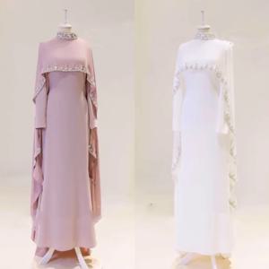 맞춤형 중국 스타일 저지 플리츠 스팽글 트럼펫 하이 칼라 롱 드레스 맞춤형 행사 저녁 스파클