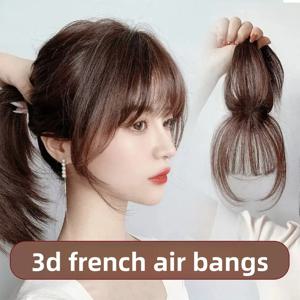 합성 가발 에어뱅 가발 여성용 초박형 퀴뱅 무자국 여성용 부분 가발 컷팅된 앞머리 실크 스킨 베이스 프린지