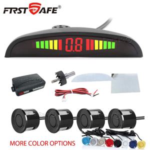 FirstSafe 공장 자동차 LED 주차 센서 키트 4 센서 22mm 백라이트 디스플레이 역방향 레이더 키트 모니터 시스템 12V 13 색상