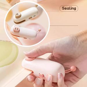 휴대용 휴대용 미니 씰링 기계 충전식 2-in-1 가방 실러 스낵 백 히트 씰링 기계 식품 가방 실러 가제트