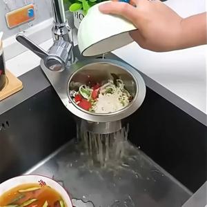 1pc 헤비 듀티 백조 배수 바구니 - 주방용 공간 절약형 조리대 배수구가 있는 언더 마운트 주방 싱크대 정리함