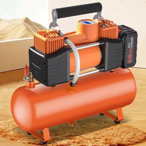 21V 에어 컴프레서 자동차 타이어 공기 주입기 무소음 휴대용 에어 펌프 (목공 및 페인팅용)