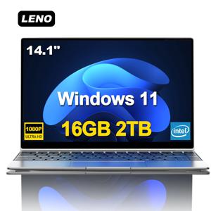 LENO 14.1인치 울트라 슬림 노트북 16GB 램 2TB SSD 윈도우 11 인텔 N3700 노트북 게이머용 1920*1080 디스플레이 사무용 학습용 컴퓨터 PC