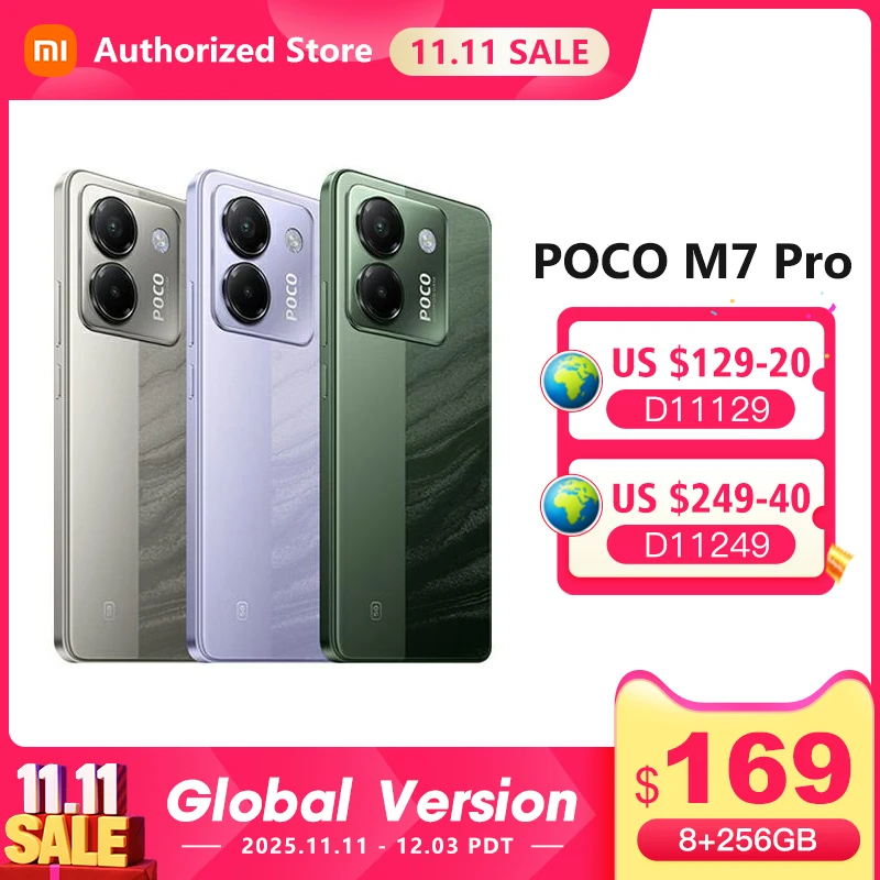 【브랜드+】최신 POCO M7 Pro 5G 글로벌 버전 디멘시티 7025-울트라 120Hz FHD+ 아이케어 AMOLED 디스플레이 5110mAh 배터리 NFC