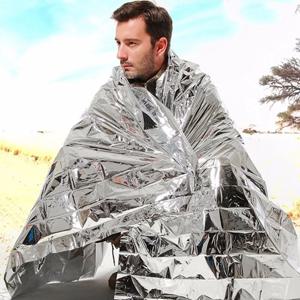 비상용 보온 담요, 알루미늄 호일 생존 매트 야외 캠핑 하이킹용, 방수 방풍 응급 구조 장비