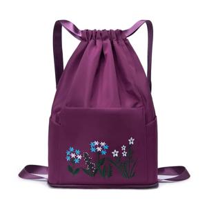 Rilibegan 나일론 백팩 수영 및 피트니스 가방 대용량 자수 백팩 방수 스포츠 가방