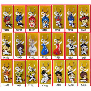 50 개/몫) 도매 키 체인 태권도 용품 어린이를위한 만화 스포츠 선물