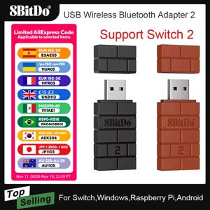 8BitDo USB 무선 블루투스 어댑터 수신기 (닌텐도 스위치 2, 윈도우, 맥, PS1, Xbox One, PS4, PS5 스위치 프로 컨트롤러용)
