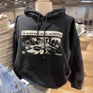 빈티지 록 그래픽 프린트 후드 여성 캐주얼 후드 긴 소매 포켓 풀오버, 2023 오버사이즈 스트리트웨어 Y2k 스웨트 셔츠 탑스