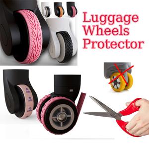 4PC 실리콘 가방 휠 보호 케이스 침묵 소리 여행 수하물 캐스터 신발 소음 트롤리 박스 캐스터 커버 감소