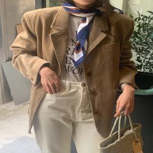 미국 레트로 코듀로이 수트 재킷 루즈핏 싱글 버튼 시크 캐주얼 스타일 여성용 봄 가을 겨울 시즌