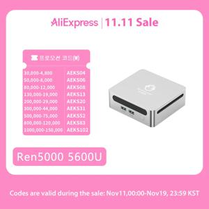 GenMachine 새로운 AMD Ryzen 5 5600U 미니 PC Windows 10 Ryzen 3.3GHz 최대 4.2GHz 2*DDR4 최대 지원 64GB 게임용 PC WIFI6 컴퓨터